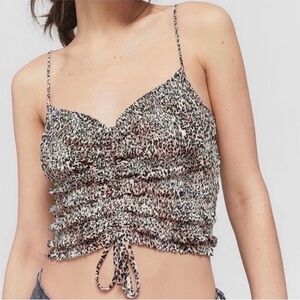 Urban Outfitters cheetah print runched cropped tank top
